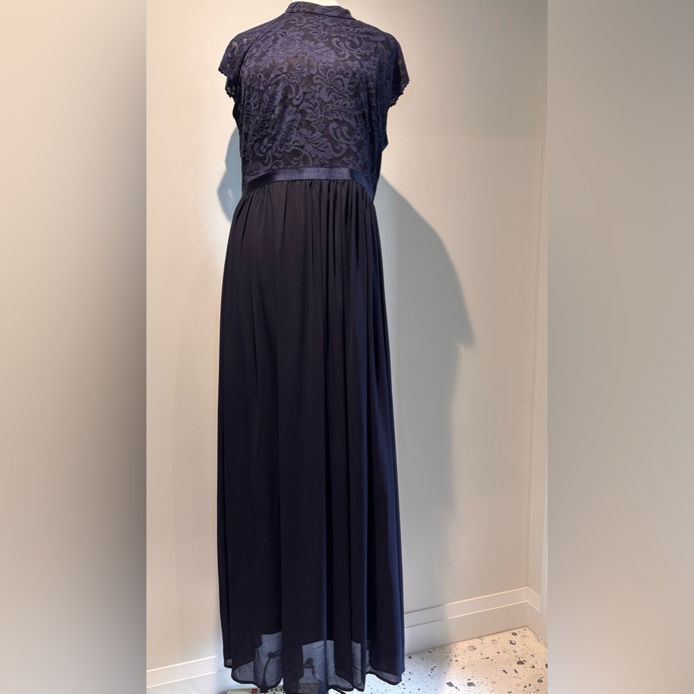 Elegant Navy Lace Evening Gown or Mother of the Bride Dress